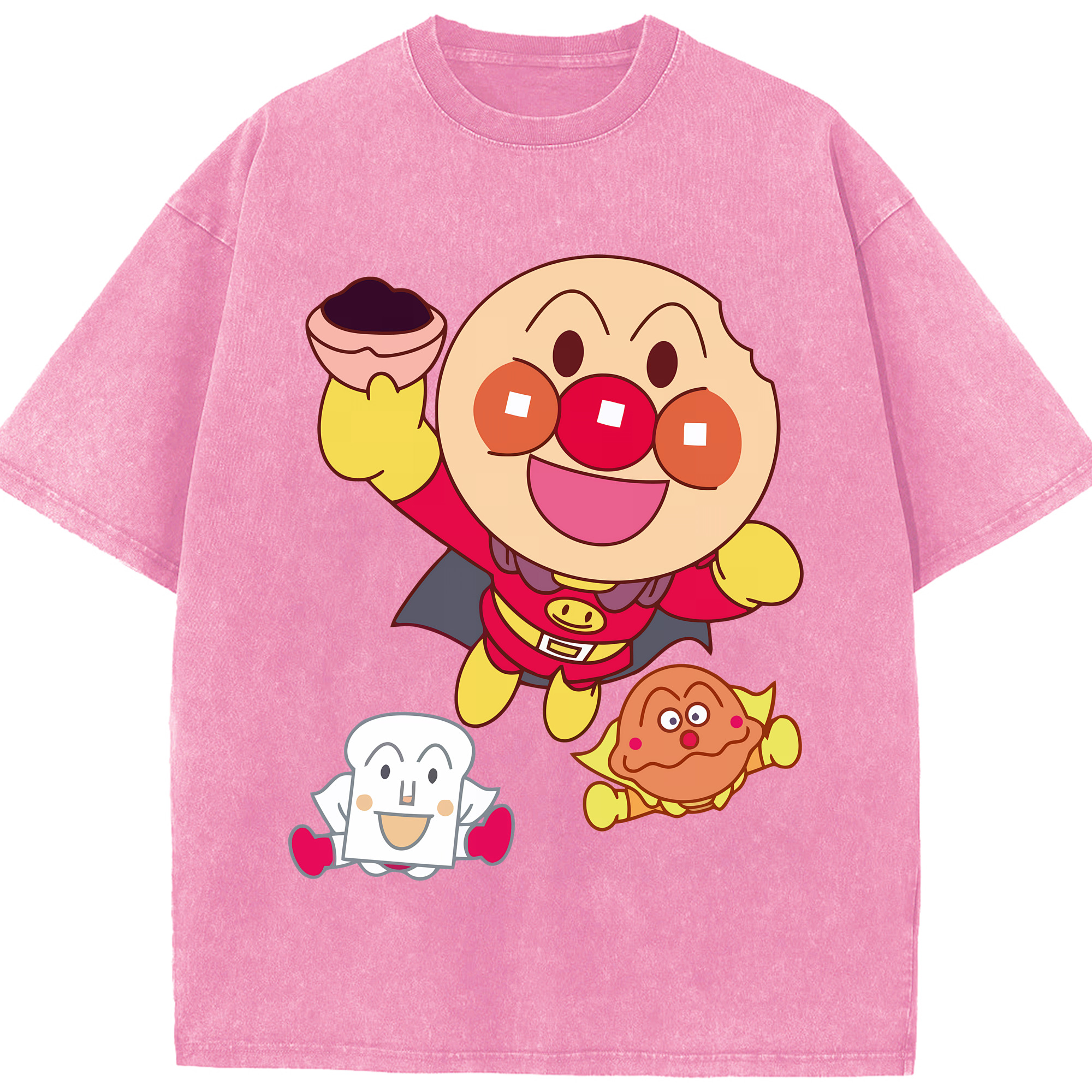 （画像用） アンパンマン Anpanman 綿100% ヴィンテージ風 半袖Tシャツ（フロントプリント）